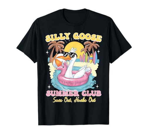 Silly Goose Sommerclub Sommerurlaub Strand Damen Mädchen T-Shirt Silly Goose Sommerclub Sommerurlaub Strand Damen Mädchen T-Shirt von Silly Goose Summer Club Summer Vacation Beach