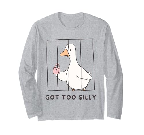 Funny Goose wurde hinter Gittern zu albern Goose Toddlers Kids Langarmshirt von Silly Hilarious Goose Jokes Dads Moms Kids Boys