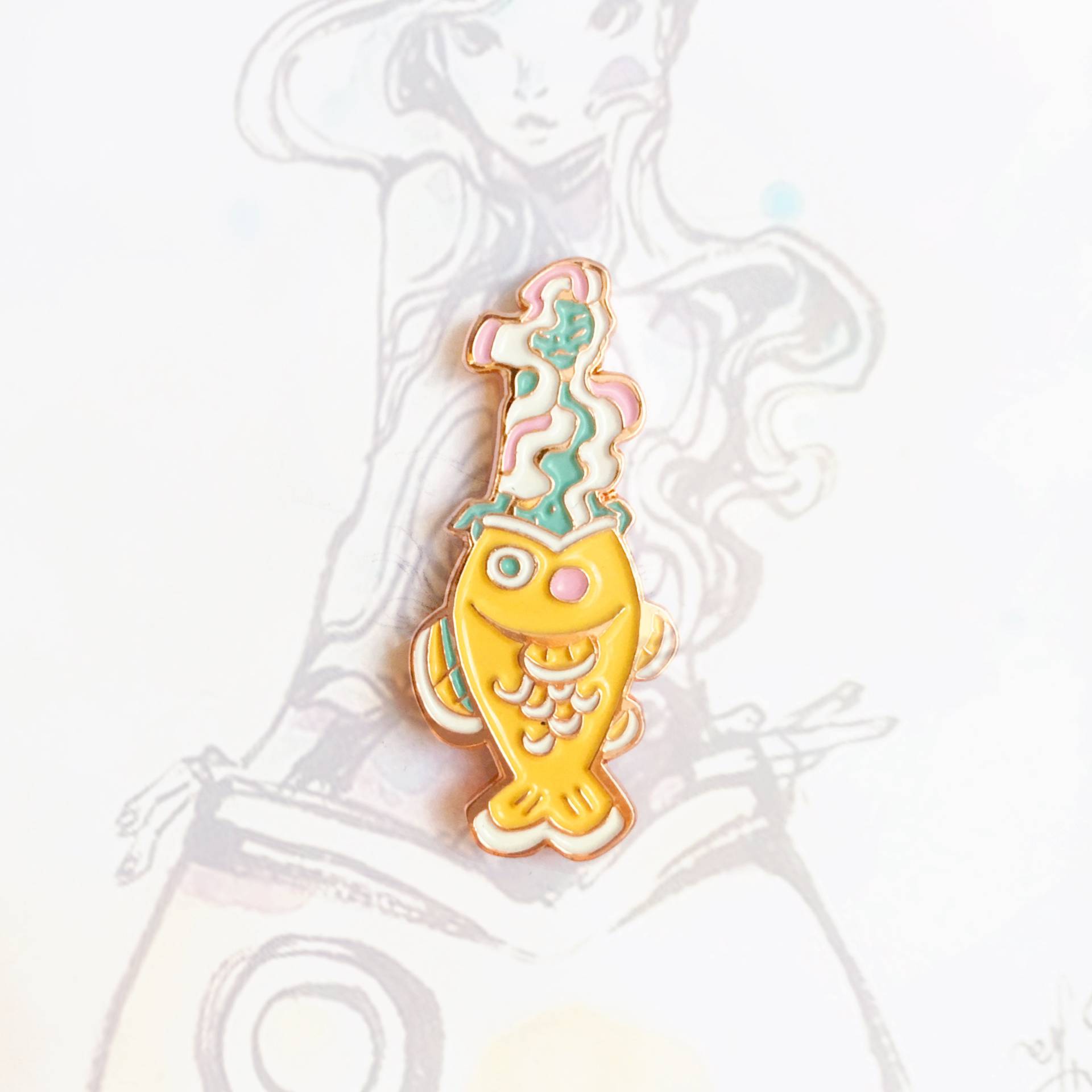 Taiyaki Meerjungfrau Emaille Pin Taiyaki Meerjungfrau Emaille Pin von SillyJellie
