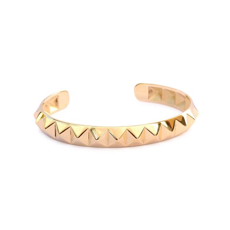 Einfacher Und Eleganter Boho Gold Armreif 8 Mm Breite, Pyramide Manschette Armreif, Silber/Armband, Frauen Schmuck, Geschenk Für Frau von SillyShinyDiamonds