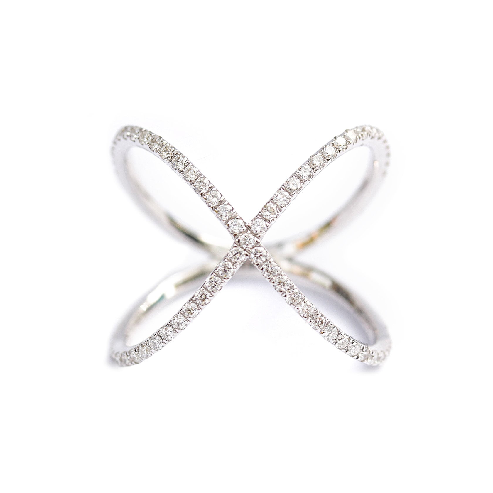 x Ring, Einzigartiger Diamant Ehering, Gold & Diamantring, Eternity Breiter Diamanten Pflastern, Modering von SillyShinyDiamonds