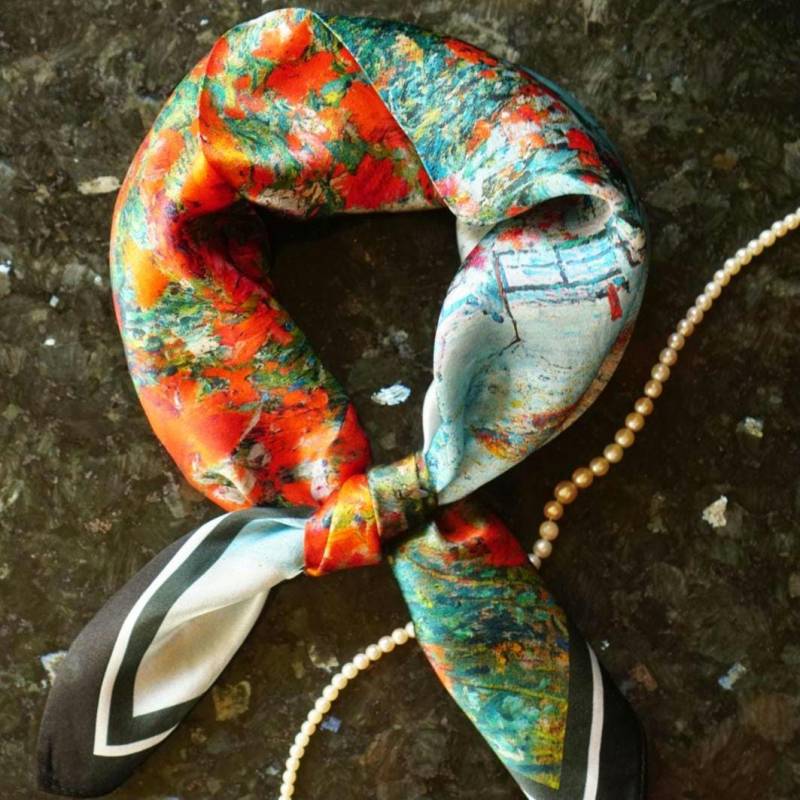 Seidentuch Aus Echter Maulbeerseide Eleganter Seidenschal Luxus Mode Seide Tuch Accessoire Old Money Sommer Outfit Fashion Vintage Halstuch von Silquora