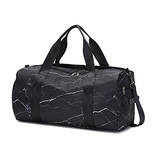 Bai Shi Wu Sport-Gymnastiktasche, Reisetasche für Damen und Herren, mit Schuhfach, Nasstasche, Training, Fitness-Handtasche, Outdoor-Turnbeutel, Turnbeutel (Farbe: Black Marble Bag) von SilteD