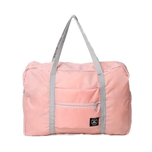 SilteD 2022 Neue Faltbare Nylon-Reisetaschen, Unisex, große Kapazität, Gepäck, Damen, wasserdichte Handtaschen, Herren, Reisetaschen, Sporttaschen (Farbe: Pink) von SilteD