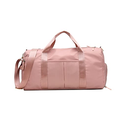 SilteD Bai Shi Wu Outdoor-wasserdichte Nylon-Sport-Turnbeutel für Männer und Frauen, Training, Fitness, Reisen, Handtasche, Yoga-Matte, Sporttasche mit Schuhfach, Turnbeutel (Farbe: Pink) von SilteD