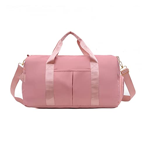 SilteD Bai Shi Wu Outdoor-wasserdichte Nylon-Sport-Turnbeutel für Männer und Frauen, Training, Fitness, Reisen, Handtasche, Yoga-Matte, Sporttasche mit Schuhfach, Turnbeutel (Farbe: Pink) von SilteD