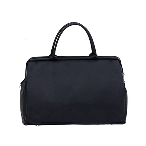 SilteD Fitness-Tasche für Damen, über Nacht, Wochenende, Damen, gestreift, große Reisetasche, leicht, für Herren, faltbar, Outdoor-Taschen, Sporttaschen (Farbe: Solid Black L) von SilteD