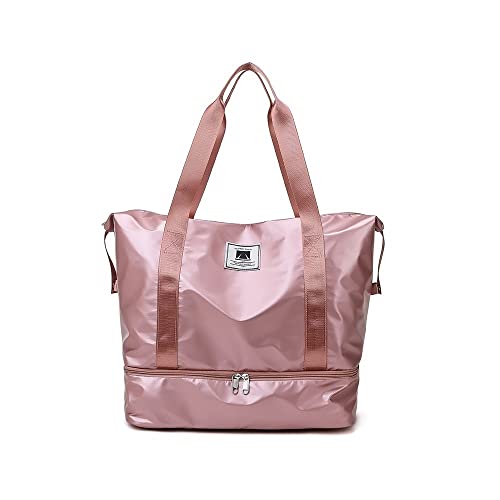 SilteD Sporttasche Damen wasserdichte Umhängetasche Große Handtaschen Reisetaschen Herrenrucksack Duffle 2021 Trocken-Nass-Trennung für das Training Turnbeutel (Farbe: Pink) von SilteD