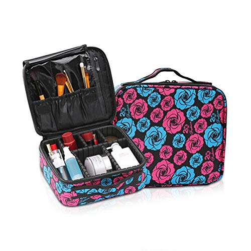 SilteD Tragbare Make-up-Tasche, Reise-Make-up-Organizer mit verstellbaren Trennwänden, Kosmetiktasche, wasserdichter Make-up-Koffer von SilteD