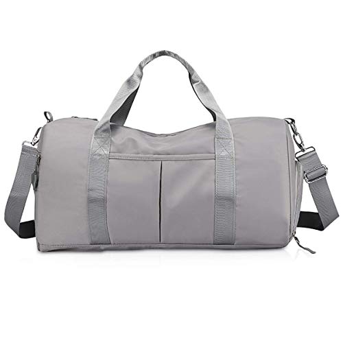 SilteD wasserdichte Reisetasche für Damen, Reisetasche, Unisex, Wochenendtasche, Sport-Handytasche, trocken, nass, getrennt, Sporttasche mit Schuhfach, Grau von SilteD