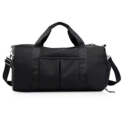 SilteD wasserdichte Reisetasche für Damen, Reisetasche, Unisex, Wochenendtasche, Sport-Handytasche, trocken, nass, getrennt, Sporttasche mit Schuhfach, Schwarz von SilteD