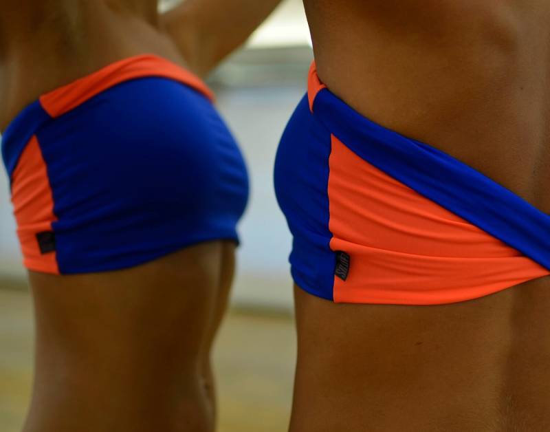 Bandeau in Blau/Orange von Siluetmode