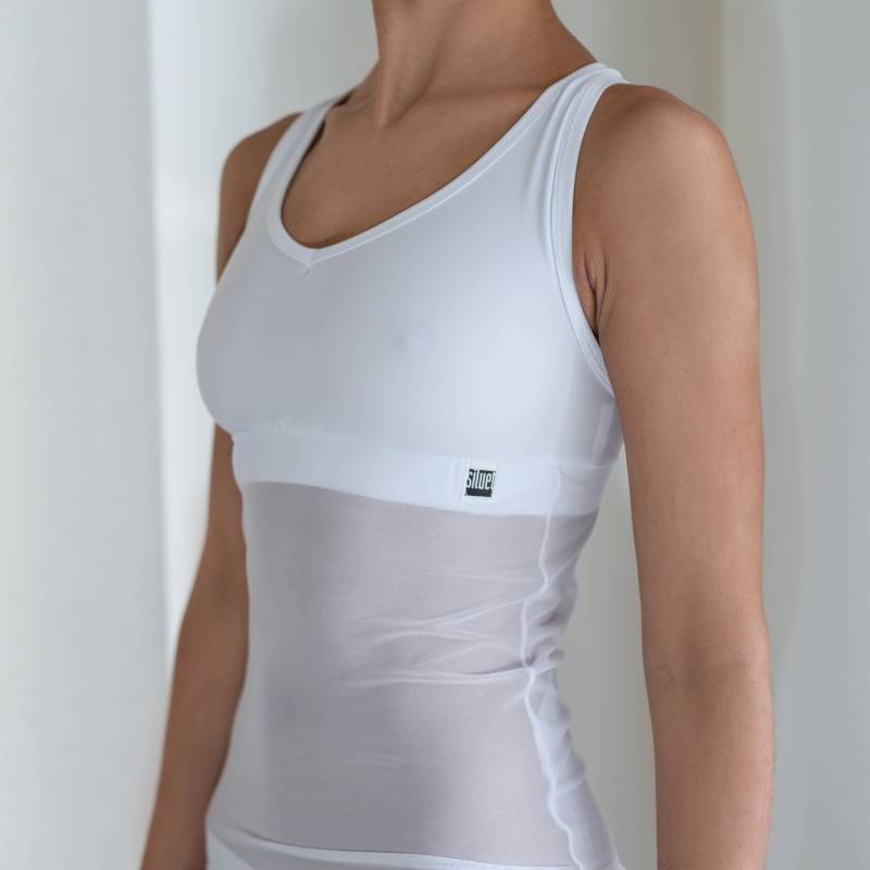 Tank Top in Weiss Mit Tüll Tank Top in Weiss Mit Tüll von Siluetmode