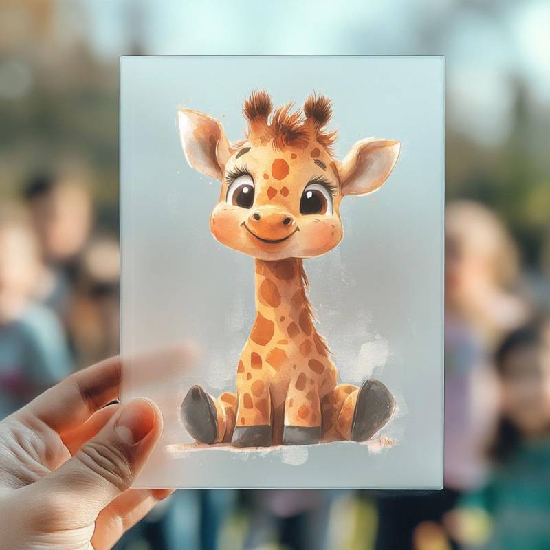 Hochwertiges Bügelbild "Giraffe" - Umweltfreundliche Textilveredelung Mit Detailreichem Design von SiluriClothing