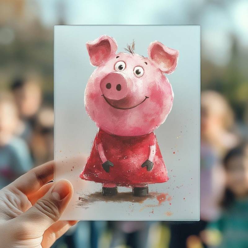 Hochwertiges Bügelbild "Peppa Pig" Peppa Wutz/Woods - Umweltfreundliche Textilveredelung Mit Detailreichem Design von SiluriClothing