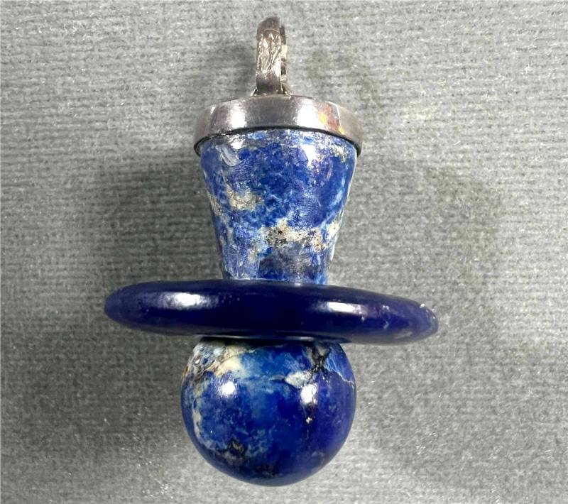 Sodalith Edelstein Baby Schnuller Sterling Silber Anhänger P770 von Silvagem