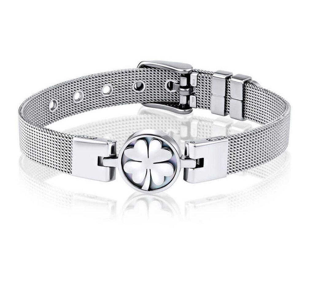 Silvego Armband Steel bracelet with four-leaf clover KMM111134 von Silvego