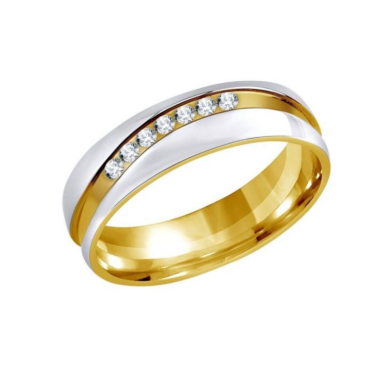 Silvego Fingerring Ehering aus Stahl für Frauen MARIAGE RRC2050-Z - Kreislauf: 54 mm von Silvego
