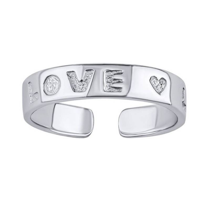 Silvego Fingerring Offener Silberring am Bein von Aisha mit der Aufschrift Love PRM11520R von Silvego