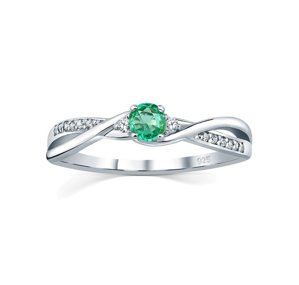 Silvego Fingerring Silver ring with real natural emerald JJJR1100ER - Circuit: 53 mm von Silvego