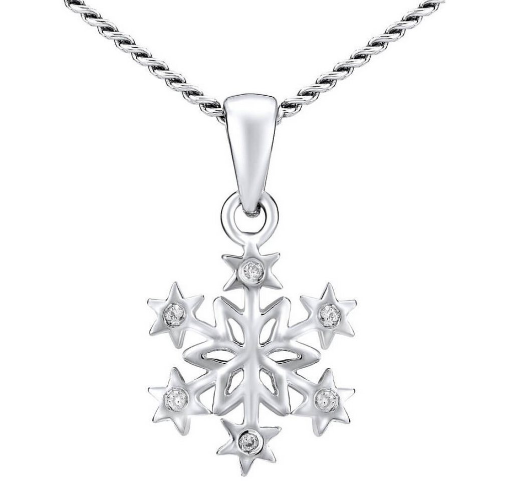Silvego Kette mit Einhänger Silver necklace Snowflake ZTJ81189VSW (chain, pendant) von Silvego