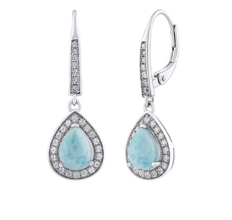 Silvego Ohrring-Set BRISA Ohrringe aus Sterlingsilber mit echtem Larimar Zirkonia von Silvego