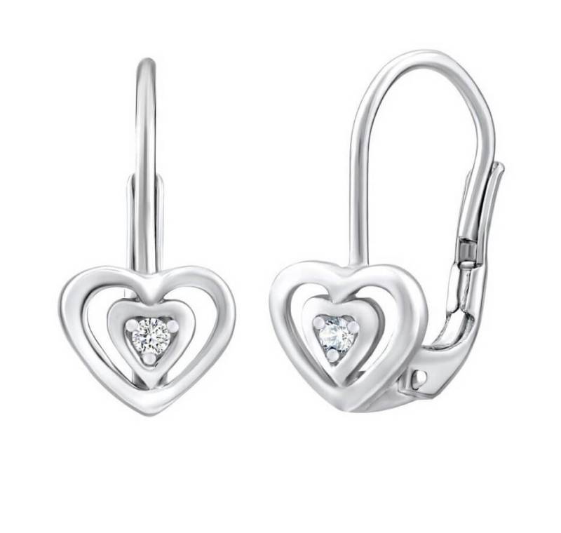 Silvego Ohrring-Set Heart-shaped silver earrings with Swarovski zircons 70536Z von Silvego