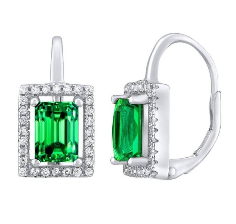 Silvego Ohrring-Set PALOMA silver earrings with green zircon LPSPE0455G von Silvego