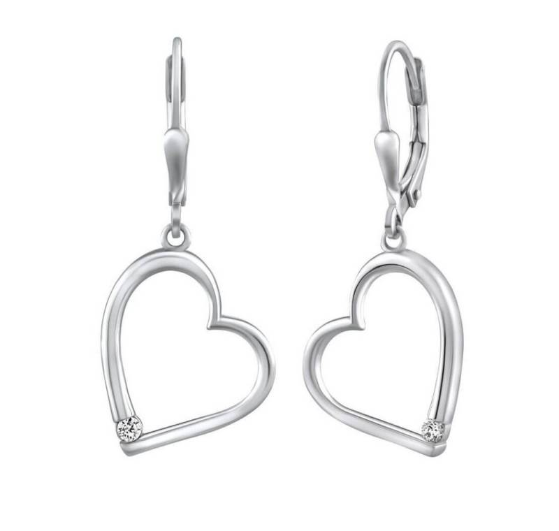 Silvego Ohrring-Set Romantic silver earrings with zircons Heart QRE521 von Silvego
