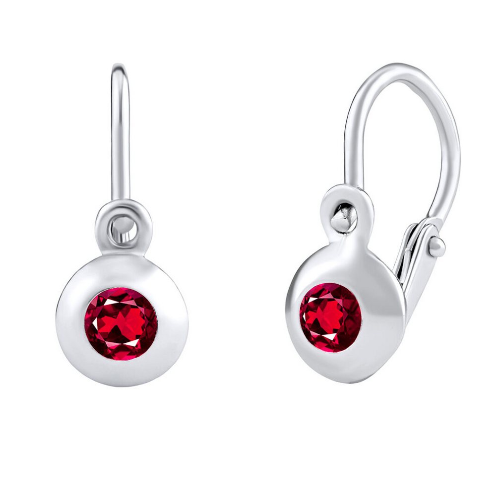 Silvego Ohrring-Set Silver children´s earrings with red zircon in ruby B31442r von Silvego
