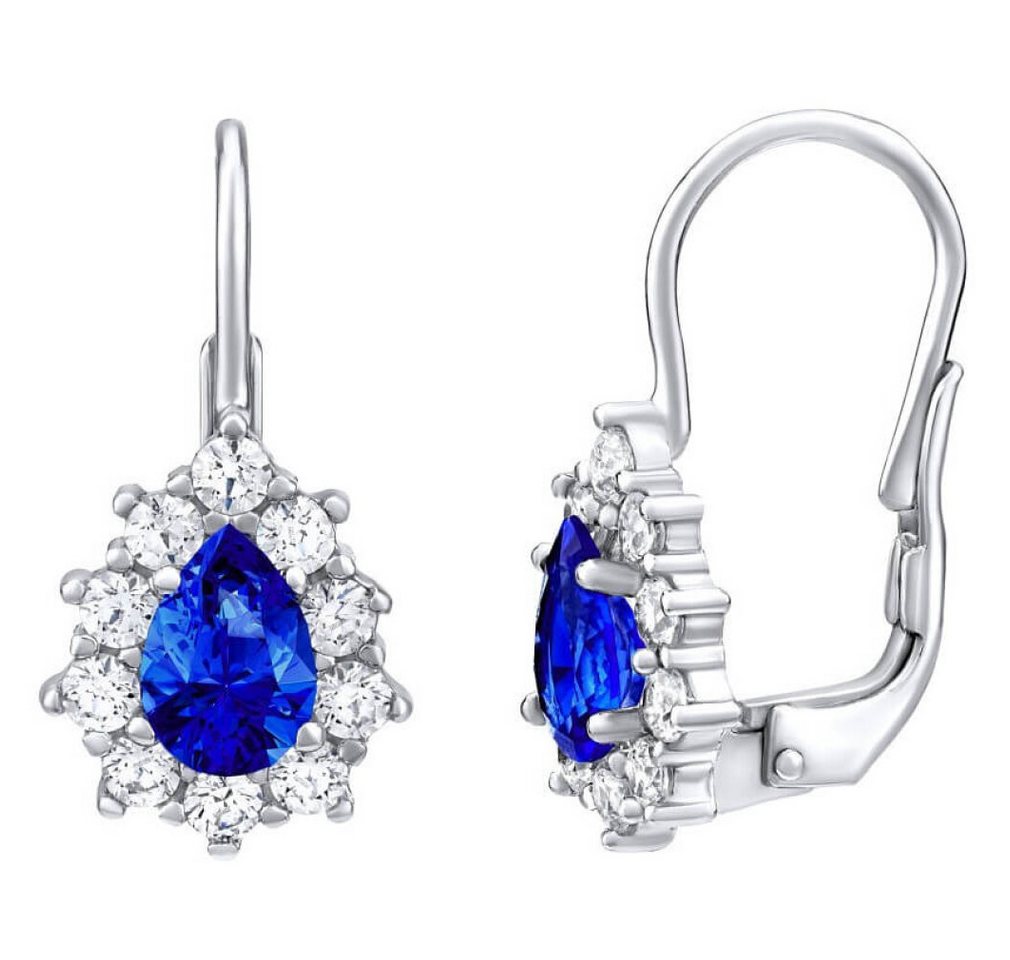 Silvego Ohrring-Set Silver earrings with blue Swarovski ® stone Created Stones 31866D von Silvego