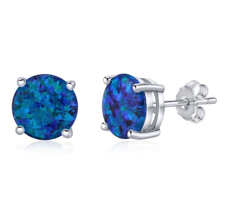 Silvego Ohrring-Set Silver earrings with dark blue synthetic opal JJJ302004DB von Silvego