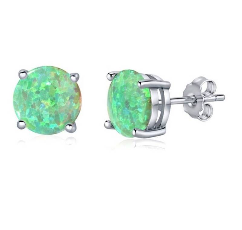 Silvego Ohrring-Set Silver earrings with green synthetic opal JJJEBG302004 von Silvego