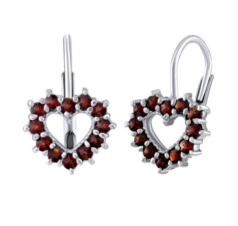 Silvego Ohrring-Set Silver earrings with real garnets B380095 von Silvego