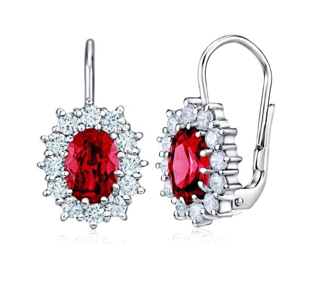 Silvego Ohrring-Set Silver earrings with red zircons Swarovski B31571-SR von Silvego