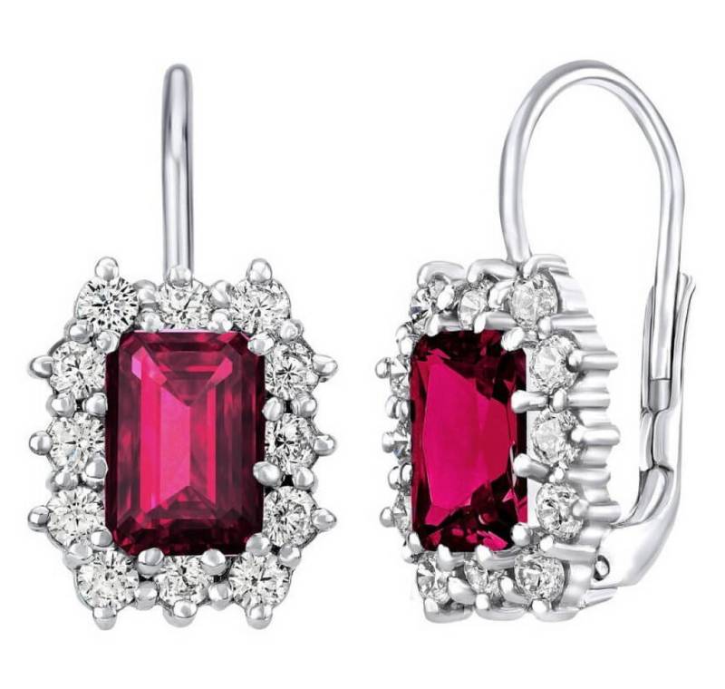 Silvego Ohrring-Set Silver earrings with synthetic ruby B31757ru von Silvego