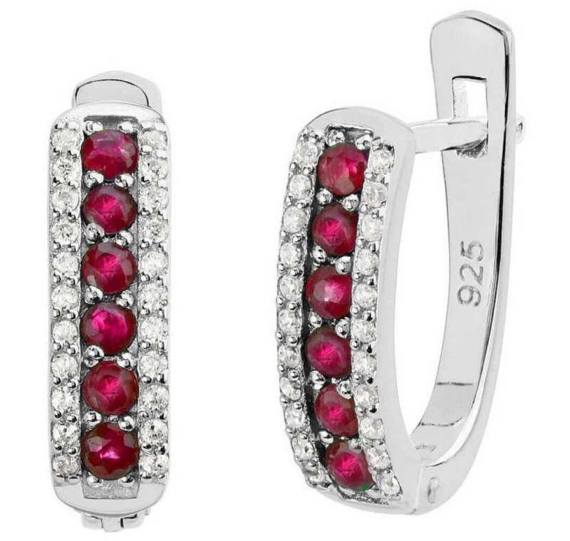 Silvego Ohrring-Set Silver earrings with synthetic ruby QR12RE von Silvego