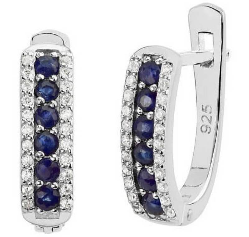 Silvego Ohrring-Set Silver earrings with synthetic sapphire QR12SE von Silvego