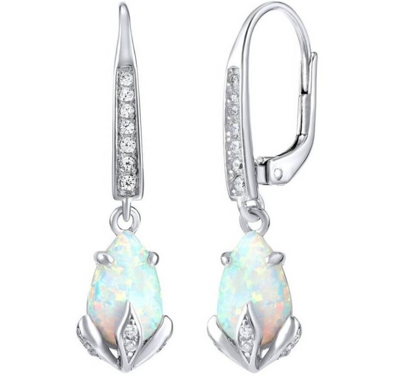 Silvego Ohrring-Set Silver earrings with white synthetic opal JJJE1267W von Silvego