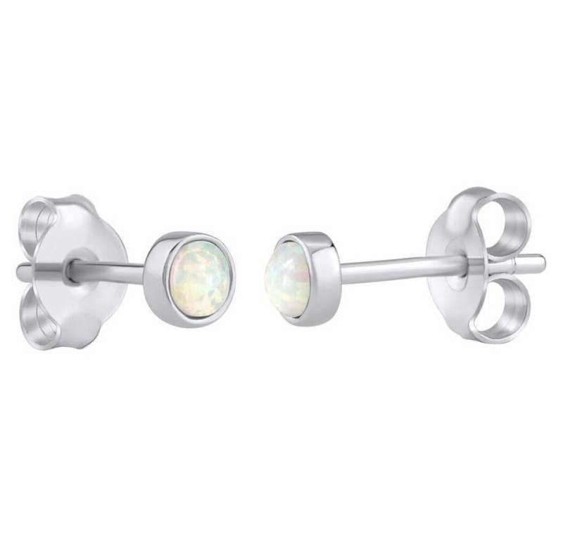 Silvego Ohrring-Set Silver earrings with white synthetic opal LPS0933W von Silvego