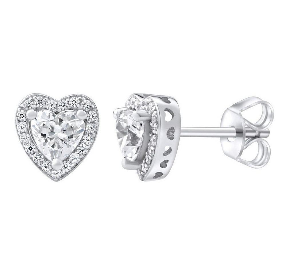 Silvego Ohrring-Set Silver heart earrings with Swarovski ® Zirconia MWE02140 von Silvego