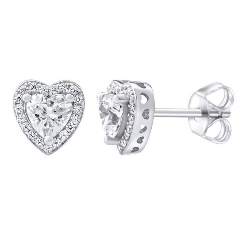 Silvego Ohrring-Set Silver heart earrings with Swarovski ® Zirconia MWE02140 von Silvego
