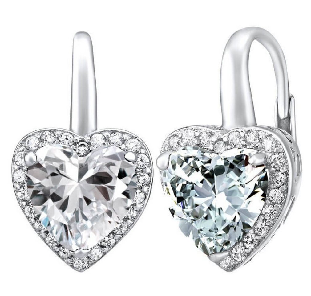 Silvego Ohrring-Set Silver heart earrings with zircon LPS0629EW von Silvego
