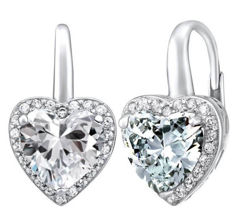 Silvego Ohrring-Set Silver heart earrings with zircon LPS0629EW von Silvego