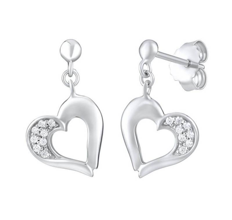 Silvego Ohrring-Set Silver heart earrings with zircons FW8680 von Silvego