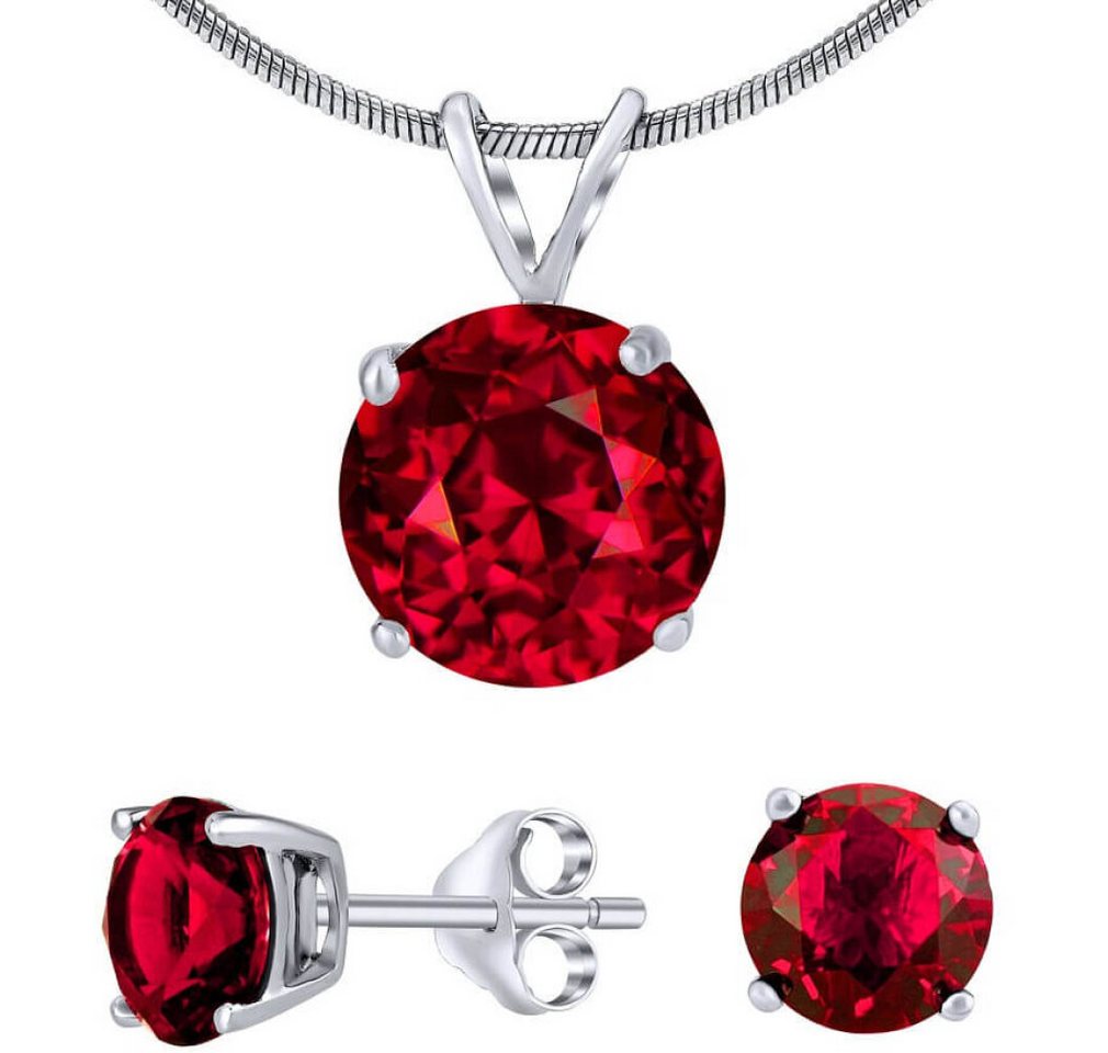 Silvego Ohrring-Set Silver jewelry set with crystal glass JJJS7RR1 (earrings, pendant) von Silvego