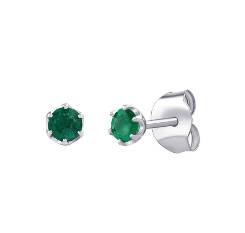 Silvego Ohrring-Set Silver stud earrings with natural emerald 4mm JJJ1032EER von Silvego