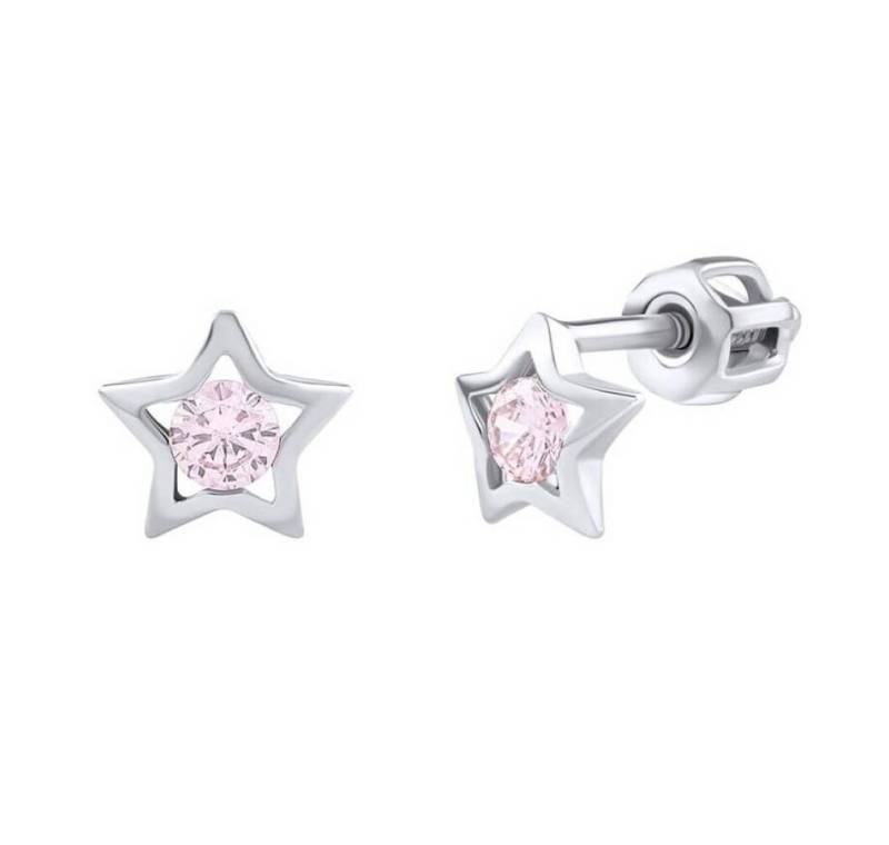 Silvego Ohrring-Set Silver stud earrings with pink zircons Adina B70493BDSP von Silvego