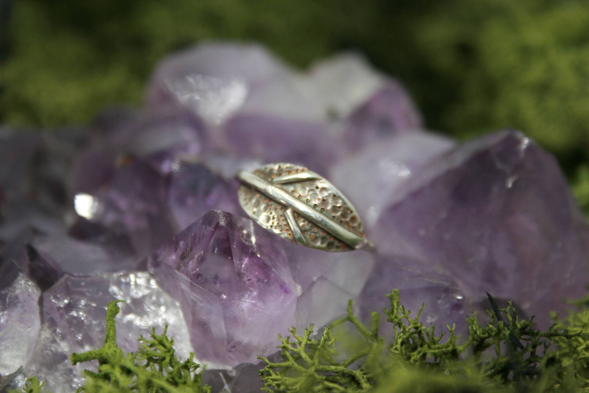 Handgemachte Sterling 925 Silber Blatt Ring, Gepunzt Handgemachte Sterling 925 Silber Blatt Ring, Gepunzt von Silvenwitch