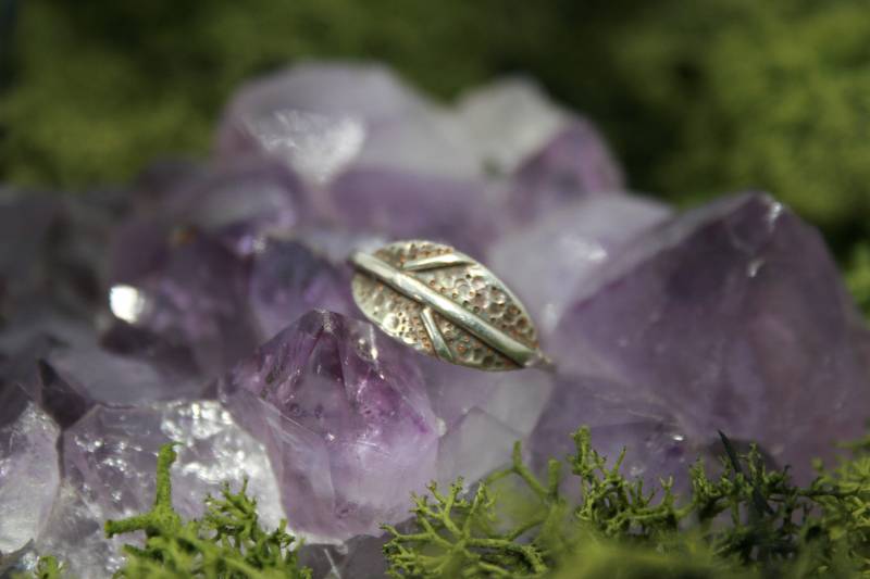 Handgemachte Sterling 925 Silber Blatt Ring, Gepunzt Handgemachte Sterling 925 Silber Blatt Ring, Gepunzt von Silvenwitch